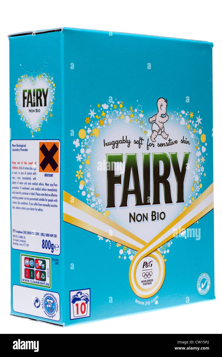 Box of Fairy Non bio washing powder Stock Photo