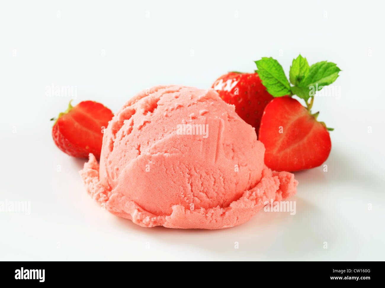 Scoop of strawberry ice cream Stock Photo Alamy