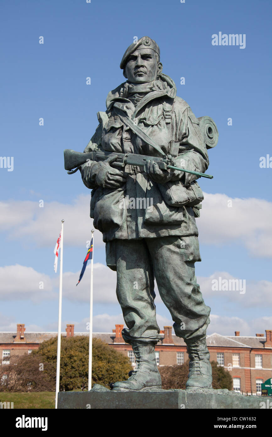 City of Portsmouth, England. The Yomper bronze statue at the Royal