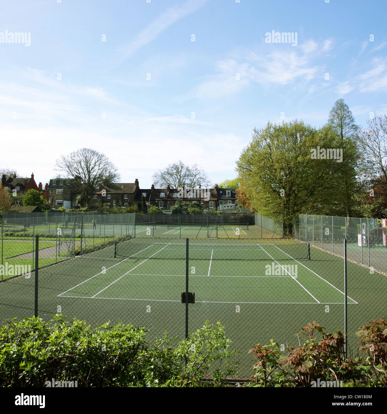 Local Community Tennis Court View on a sunny day Stock Photo - Alamy