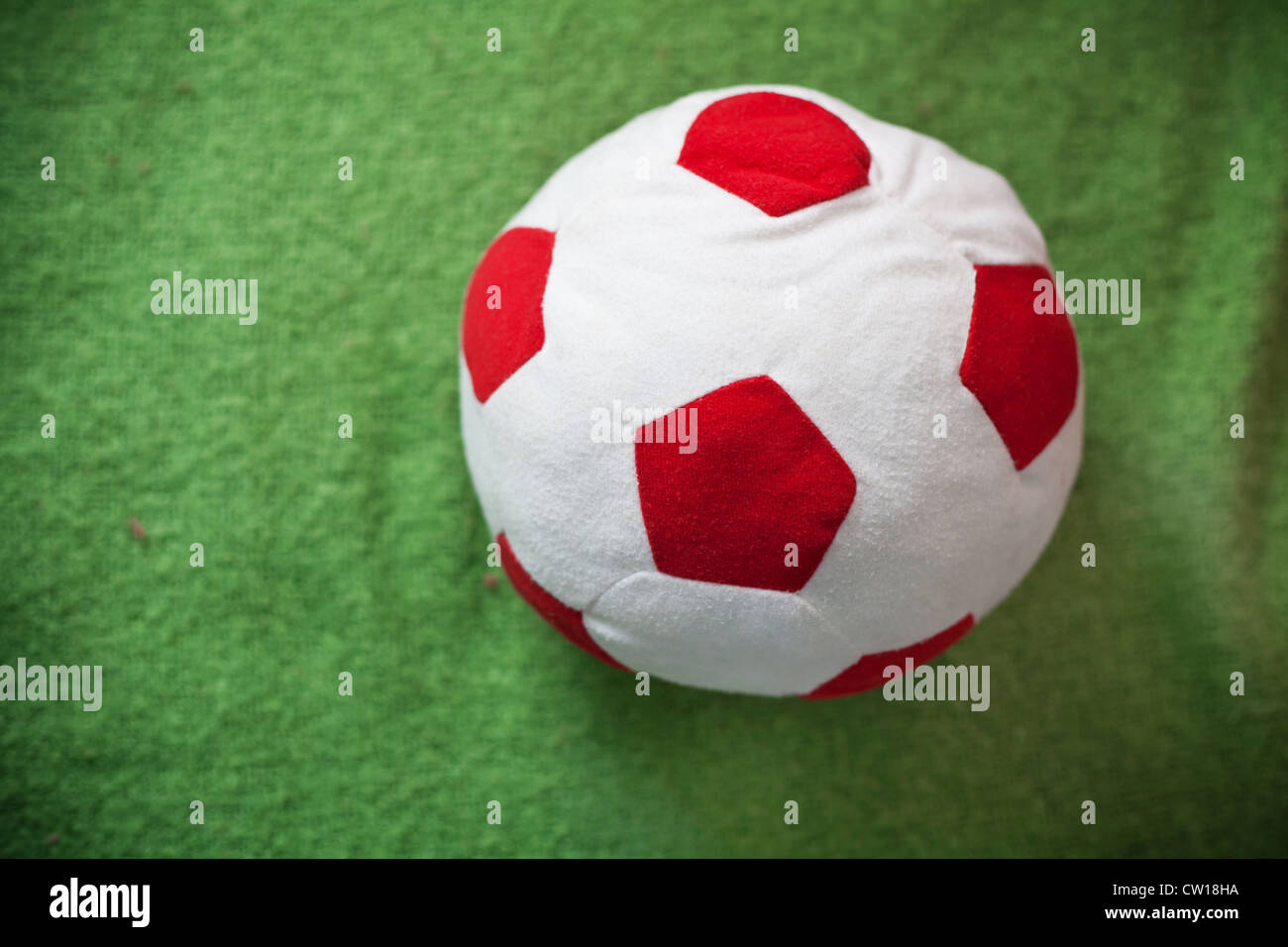 Soft soccer-ball for babies, macro Stock Photo