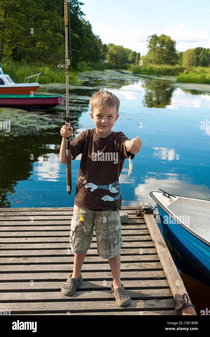 I've caught a fish Stock Photo