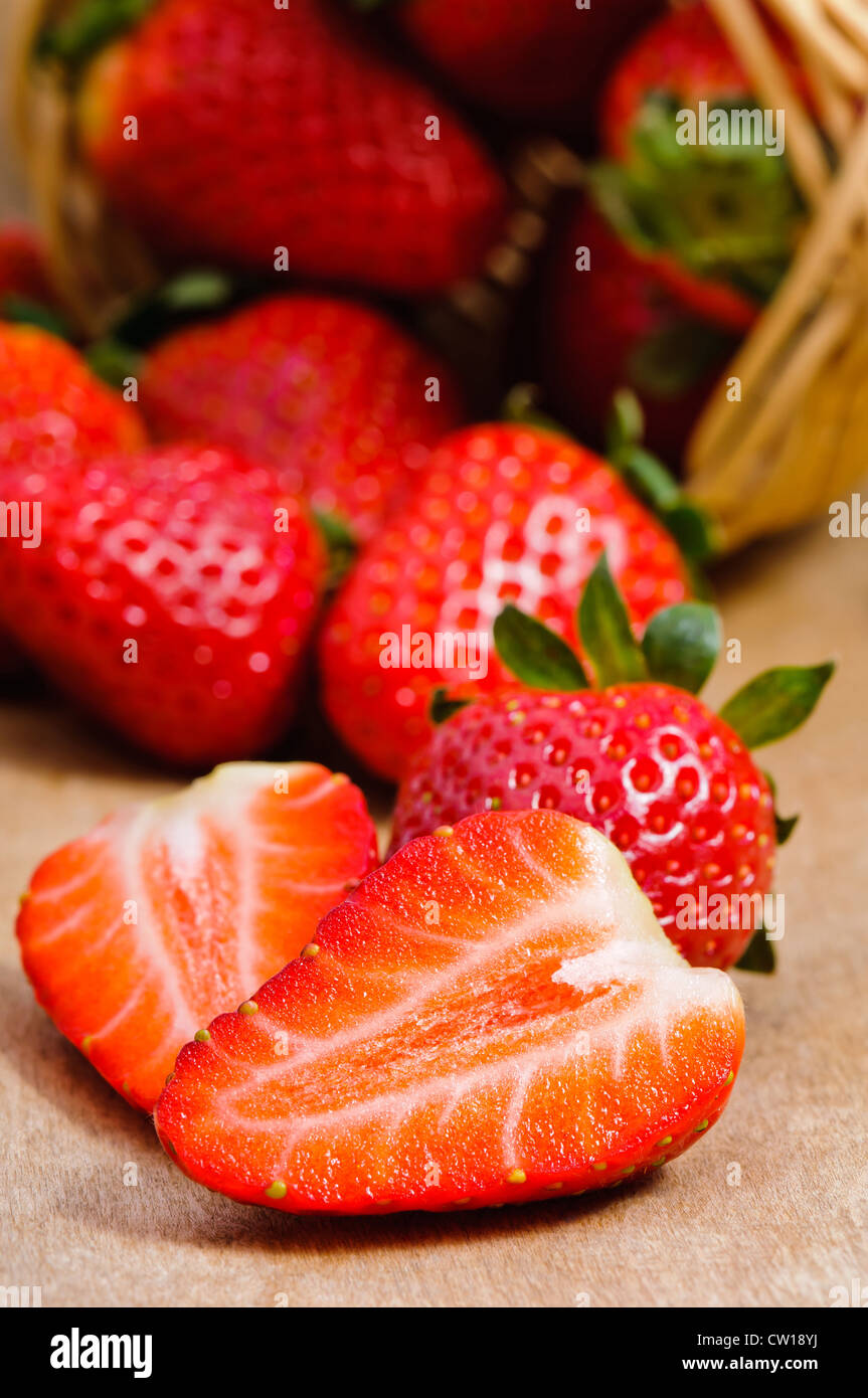 Background with natural fresh organic strawberries Stock Photo - Alamy