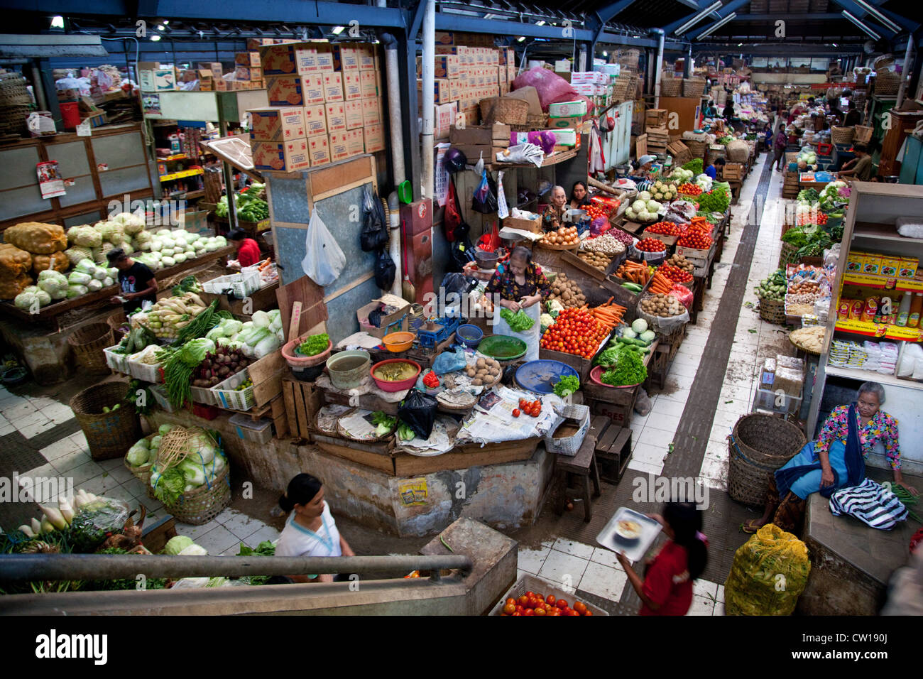 Traditional market Pasar Gede in Solo (Surakarta), Java, Indonesia Stock Photo