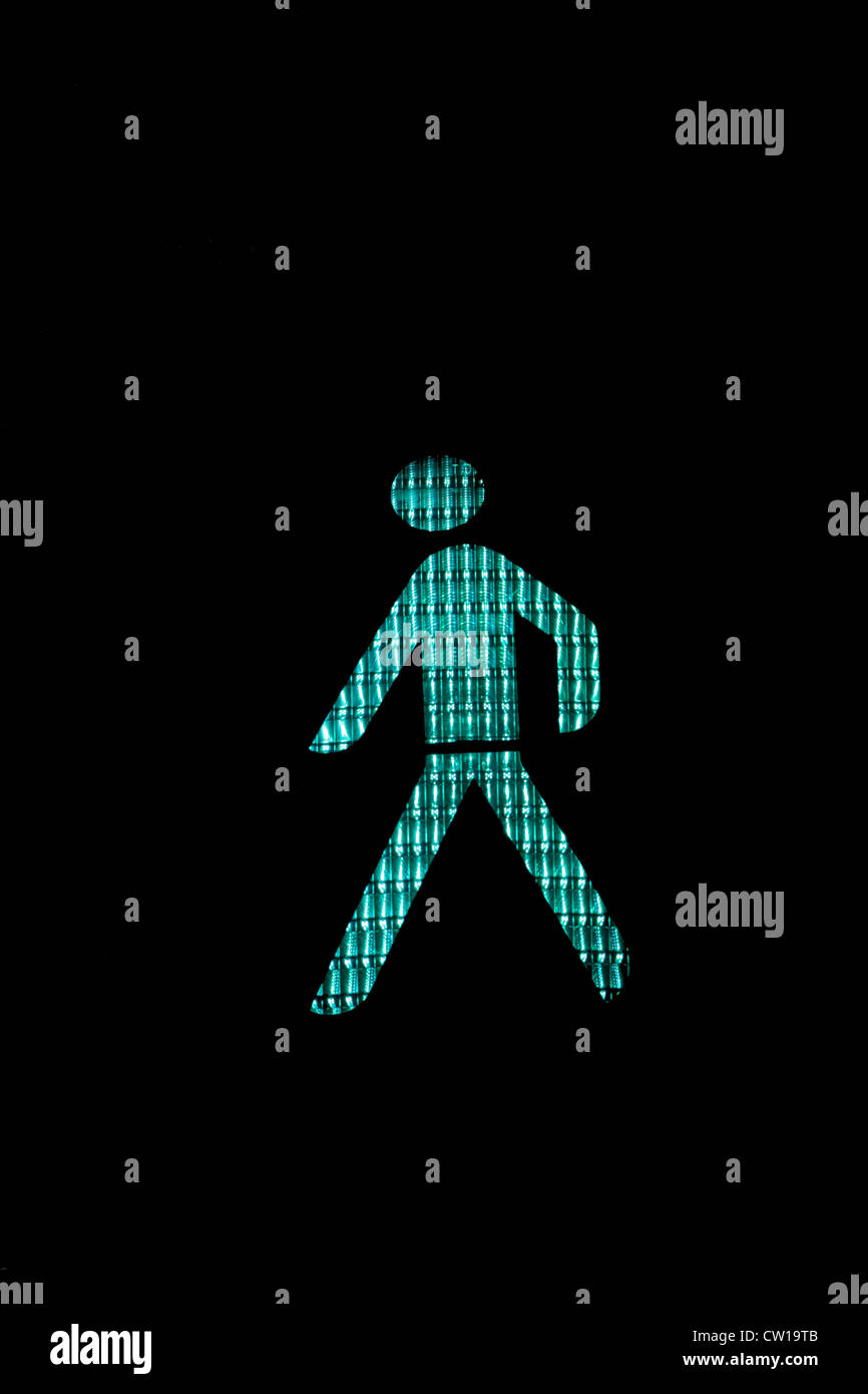 Green light on a pedestrian traffic light Stock Photo - Alamy