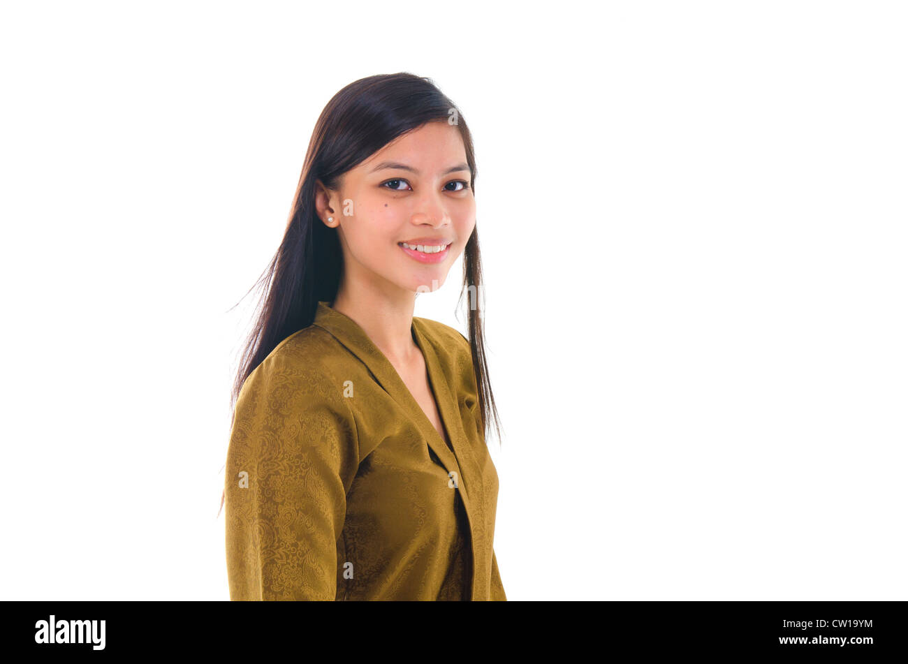 Portrait of a young muslim woman on white background Stock Photo - Alamy