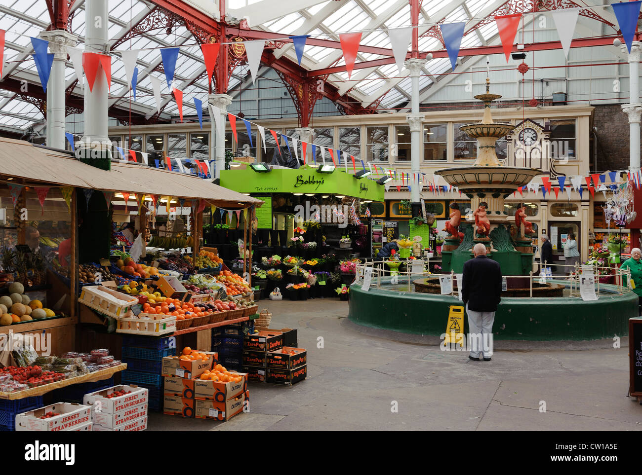 Victorian Central Market in St.Helier, Isle of Jersey, Channel Stock