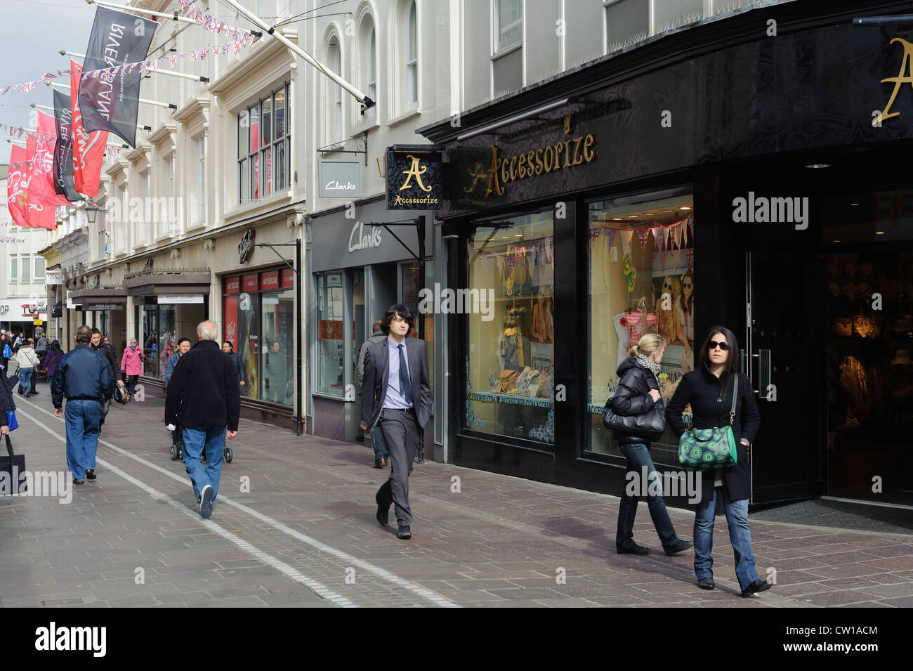 Shopping Street King Street in St.Helier, Isle Jersey, Channel Islands ...