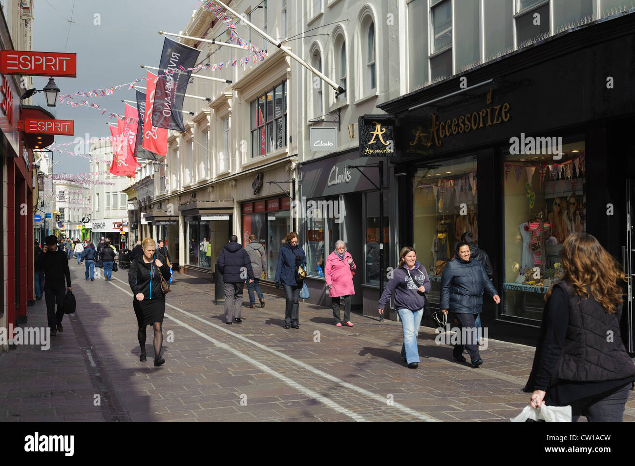 Shopping Street King Street in St.Helier, Isle Jersey, Channel Islands  Stock Photo - Alamy