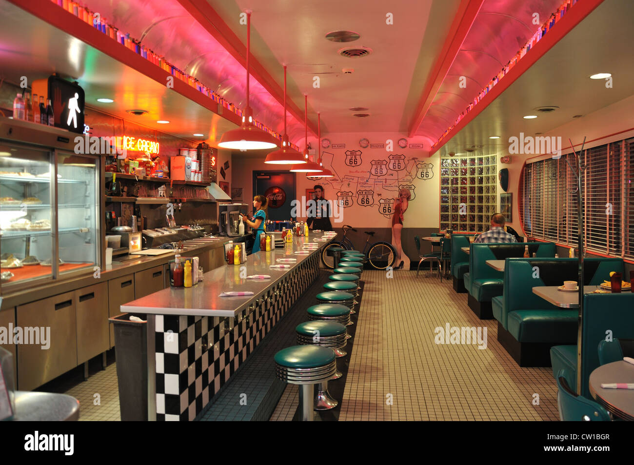 Historic Route 66 Diner, Albuquerque, New Mexico, USA Stock Photo