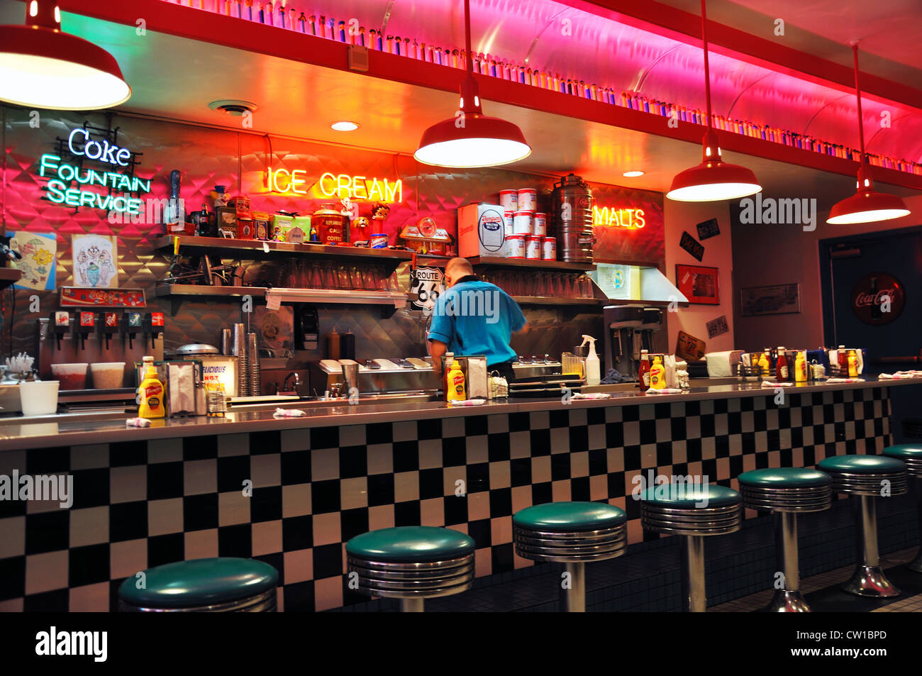 Historic Route 66 Diner, Albuquerque, New Mexico, USA Stock Photo