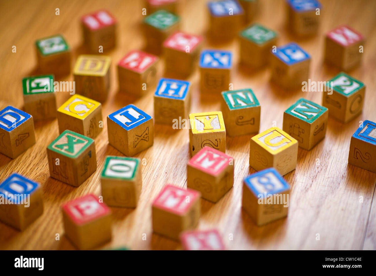 Still Life of Building Blocks Stock Photo