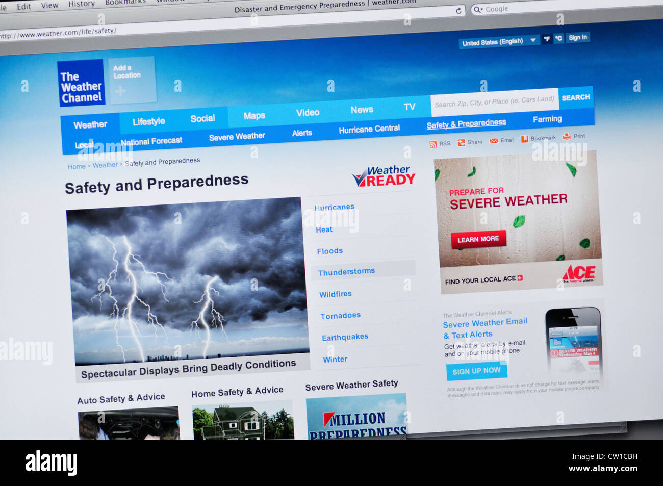 Weather Channel website Stock Photo - Alamy