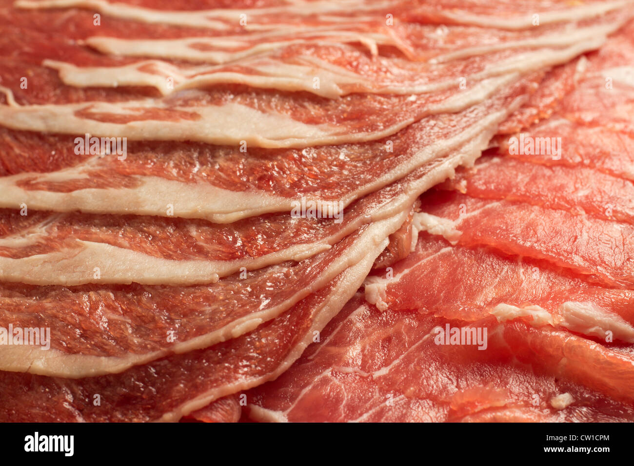 slices of raw lamb meat Stock Photo