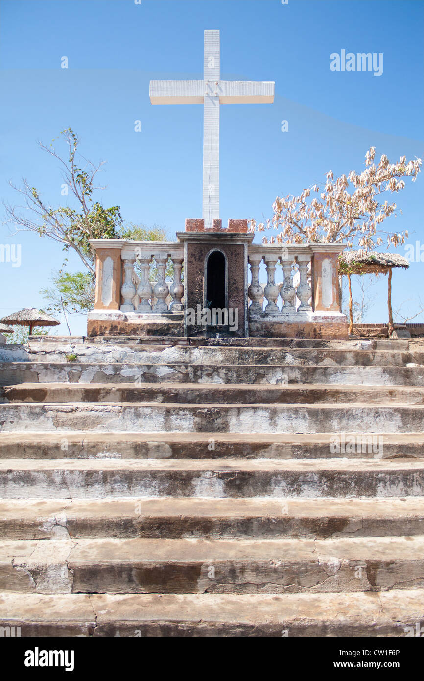 Cross on Loma de la Cruz in Holguin, Cuba Stock Photo