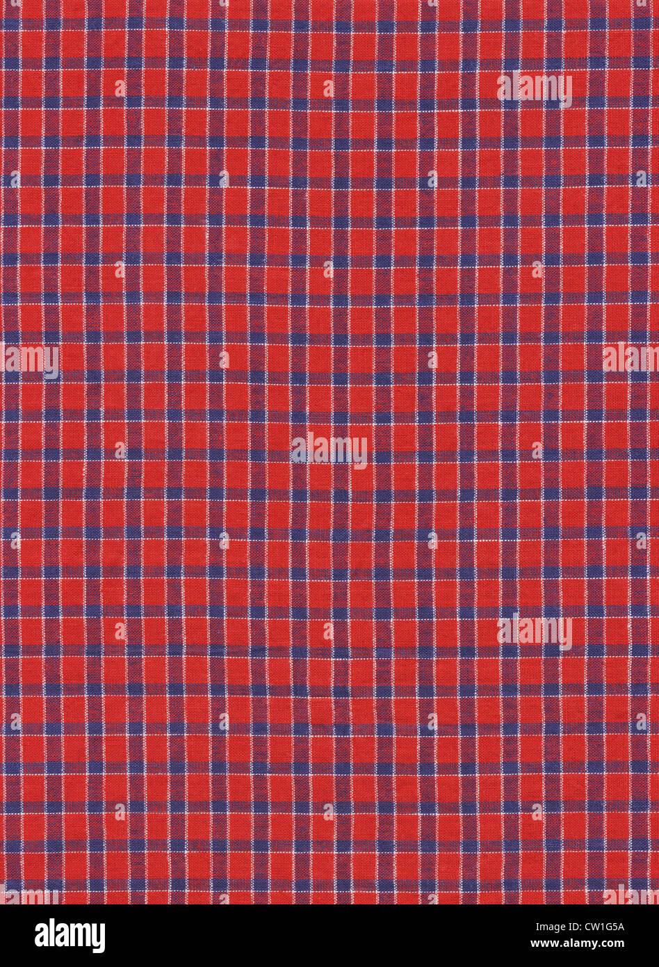 Red and blue plaid gingham textile fabric background Stock Photo - Alamy