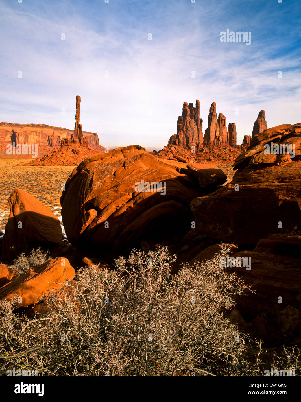 Yei Bi Chei & the Totem Pole, Monument Valley, Arizona Stock Photo Alamy