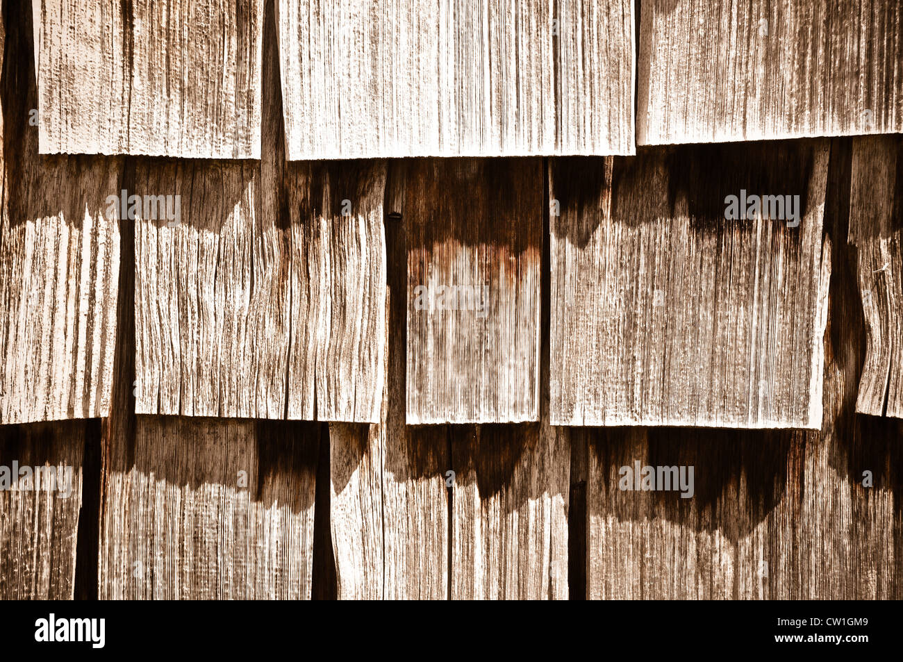 Wood Shingle Background Stock Photo