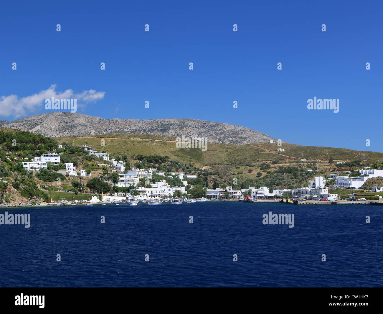 The port of Linaria on the Greek Island of Skyros in the Sporades Stock Photo