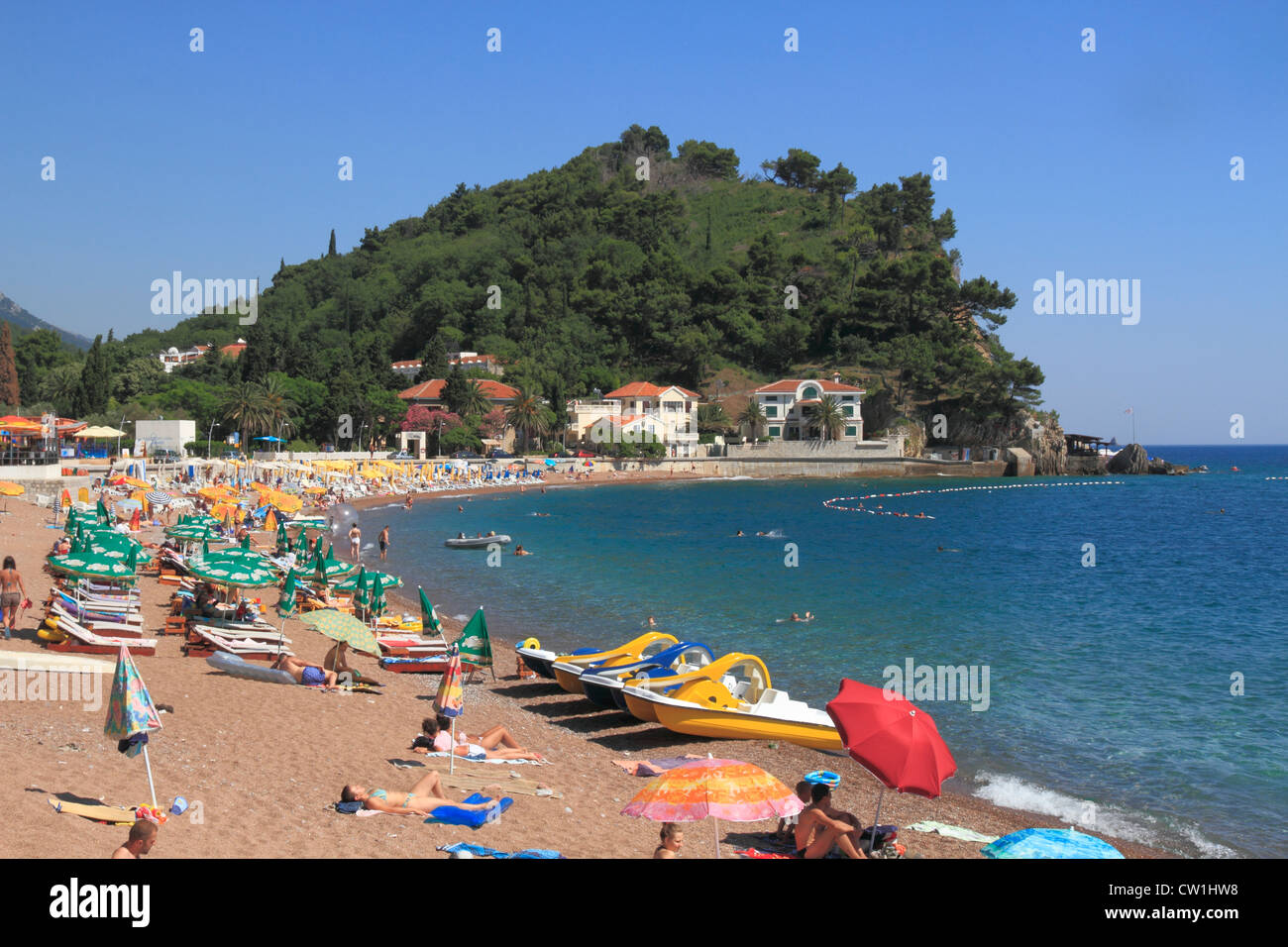 Montenegro Petrovac beach Stock Photo