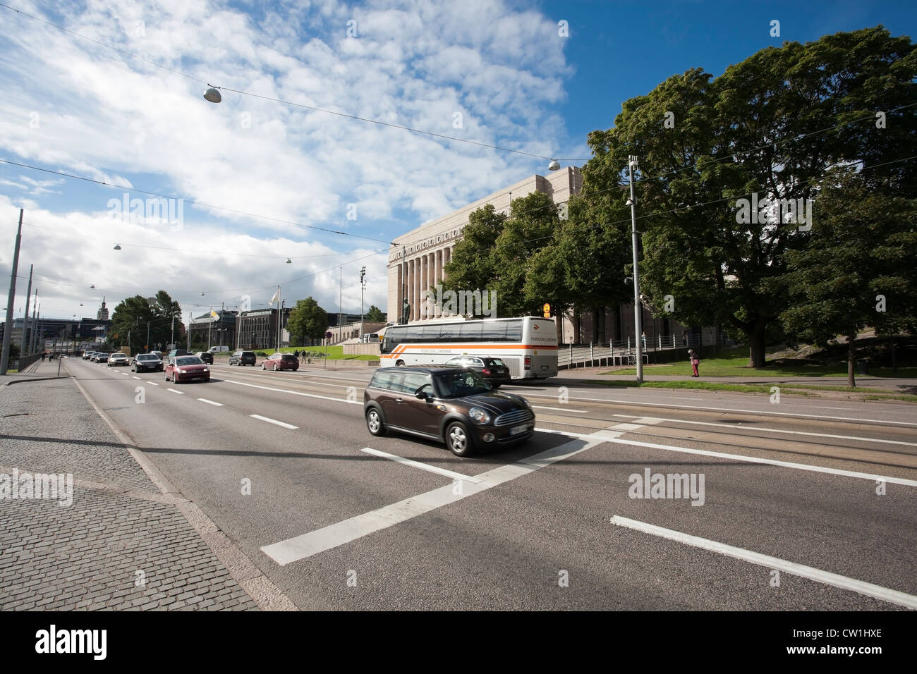 Mannerheimintie street view, Helsinki Finland Stock Photo