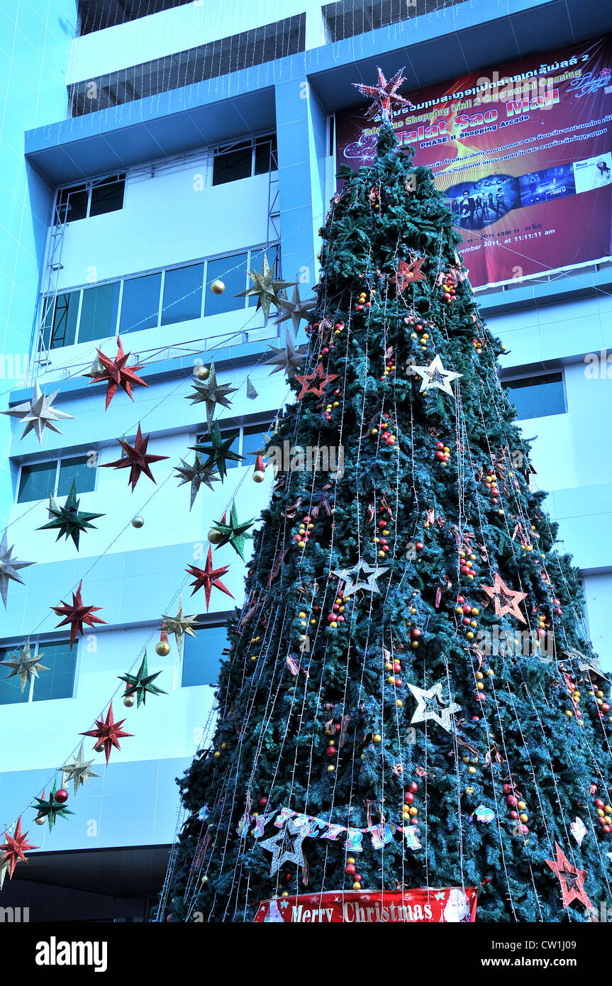 Christmas tree Vientiane Laos Stock Photo