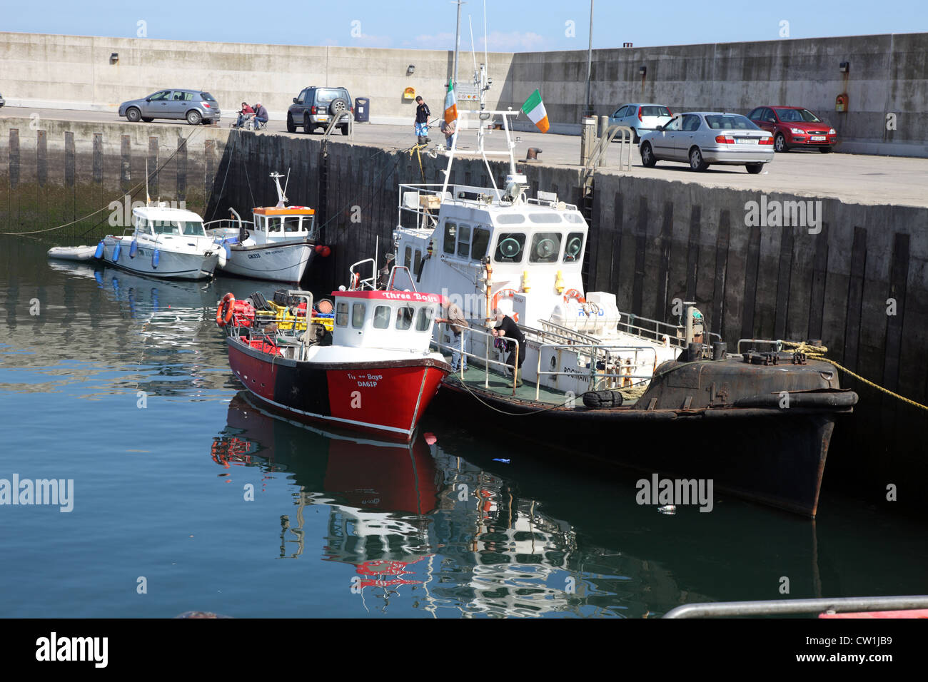 boats in Port Oriel Harbour, Clogherhead, Co. Louth, Ireland Stock Photo