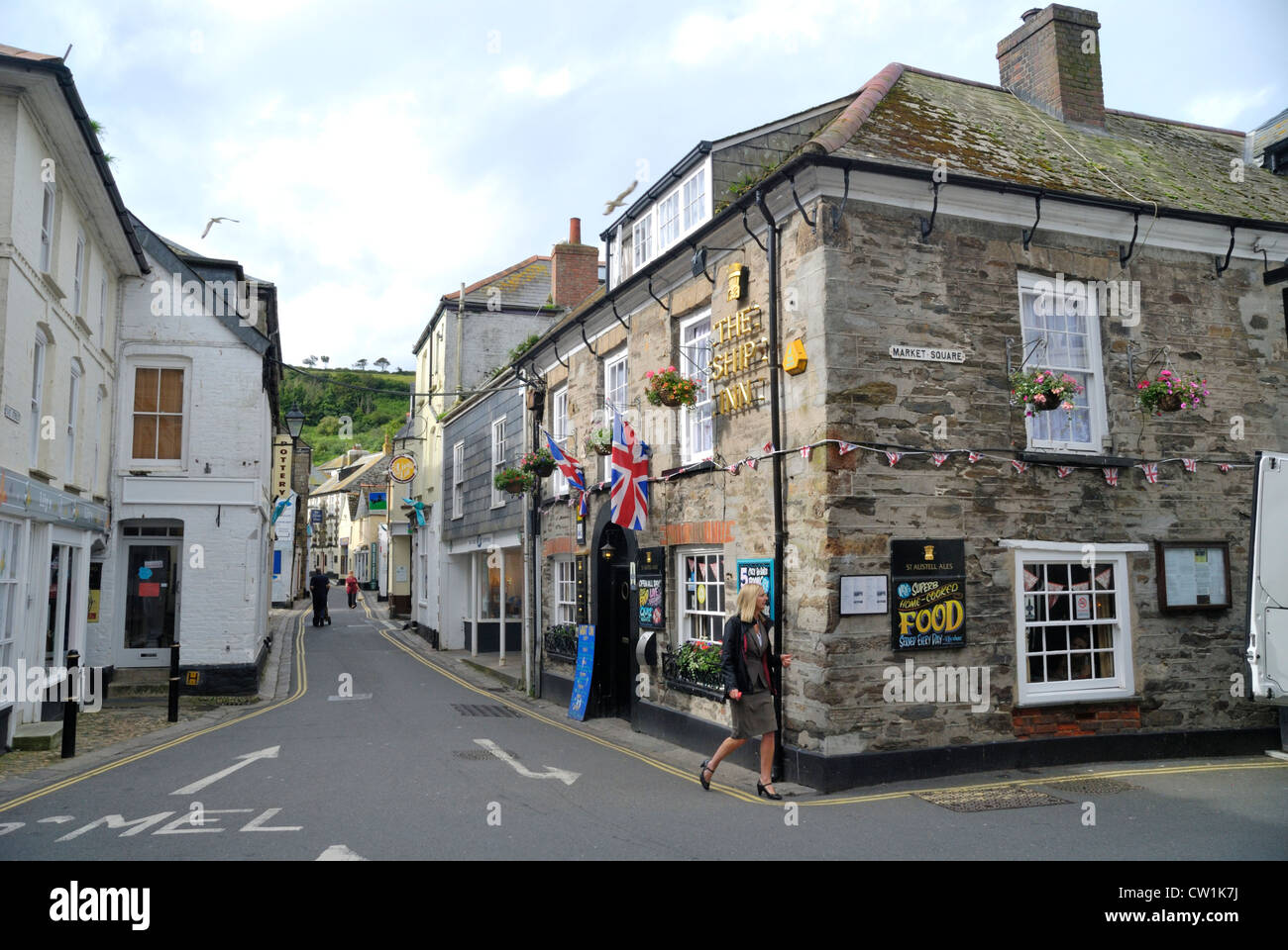 The Ship Inn public house in Mevagissey, Cornwall, England Stock Photo
