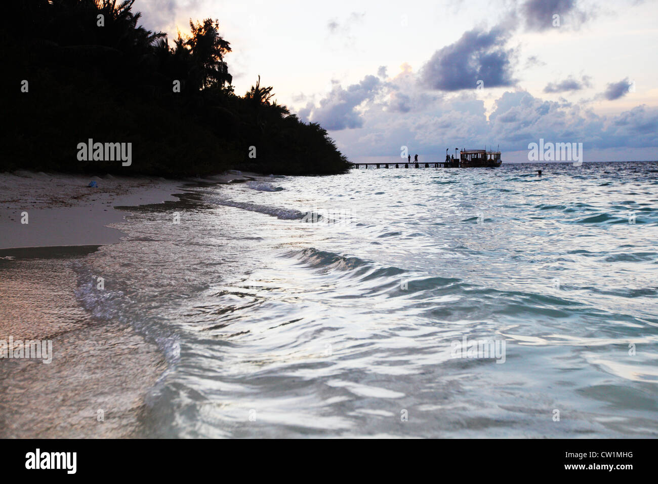 sunset on the sea beach Stock Photo - Alamy