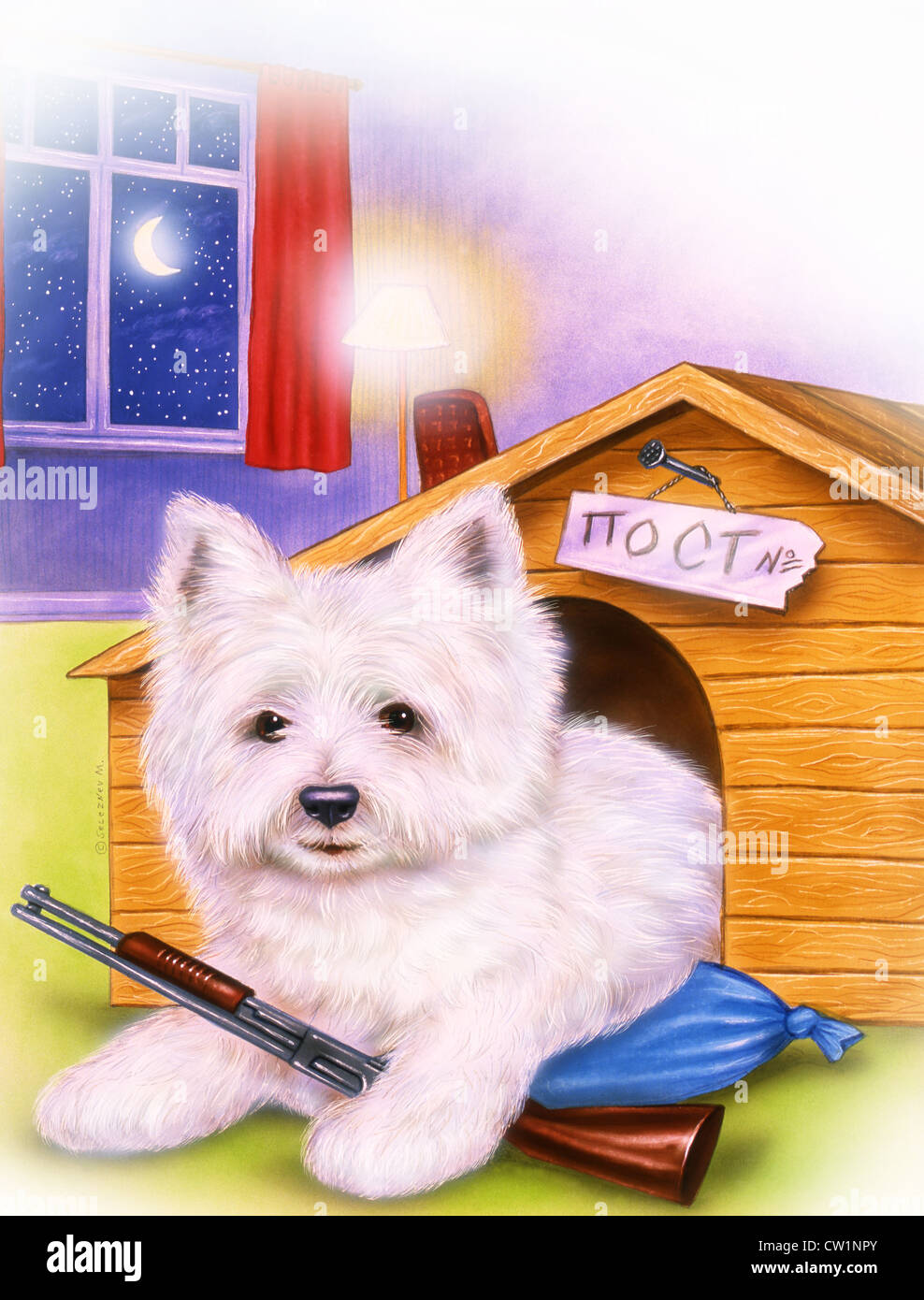 Illustration puppy, dog illustrations, series fluffy Stock Photo