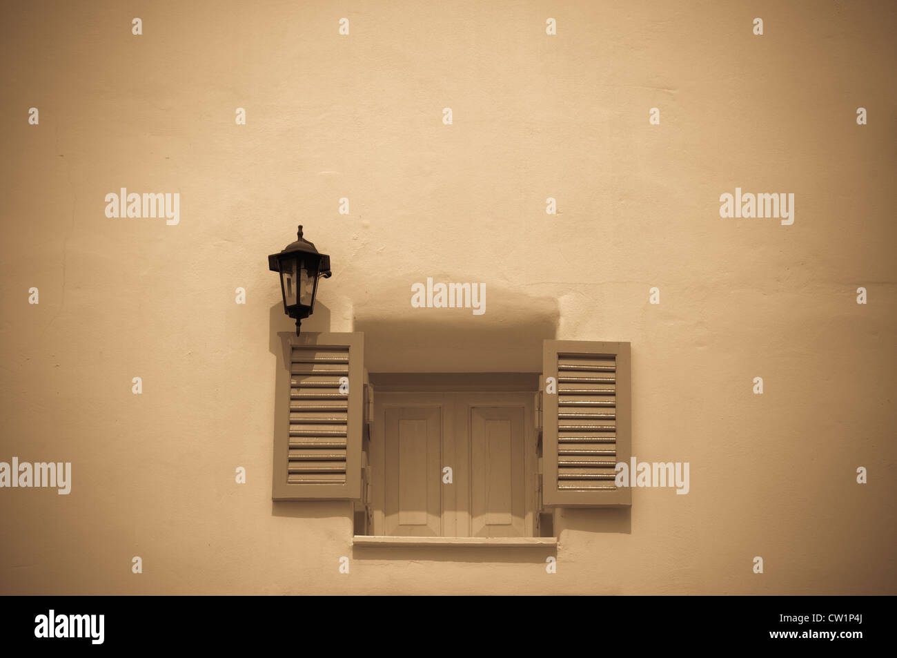 the vintage windows in Greek Style Stock Photo - Alamy