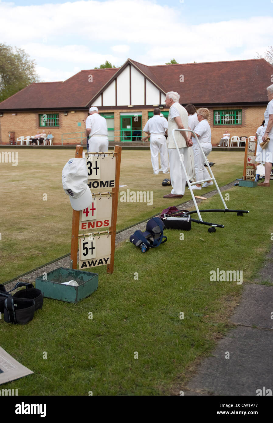 lawn bowlers from east ham bowling club London Stock Photo