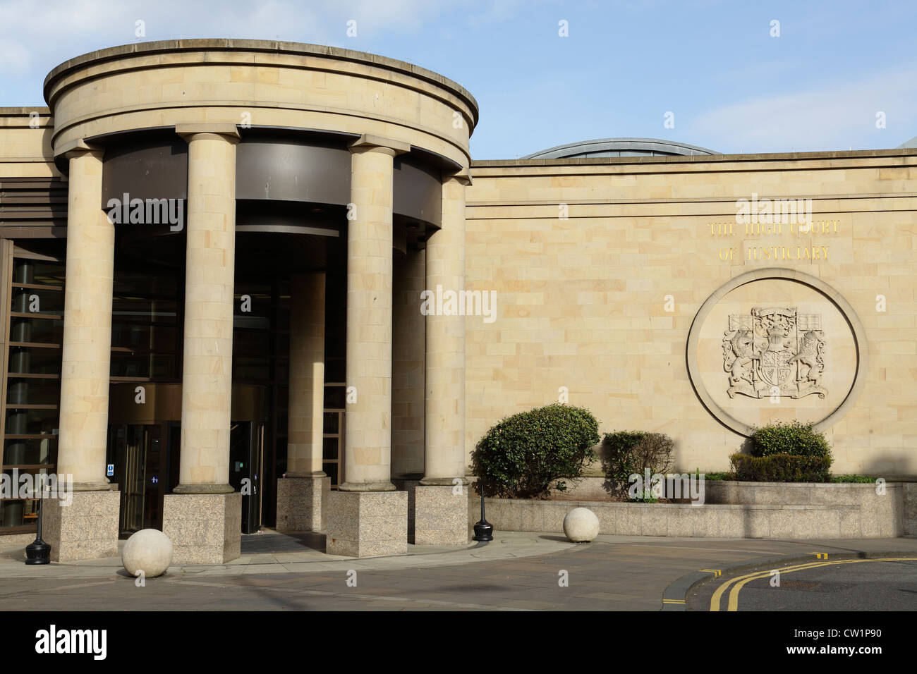 Glasgow High Court of Justiciary public entrance on Mart Street in