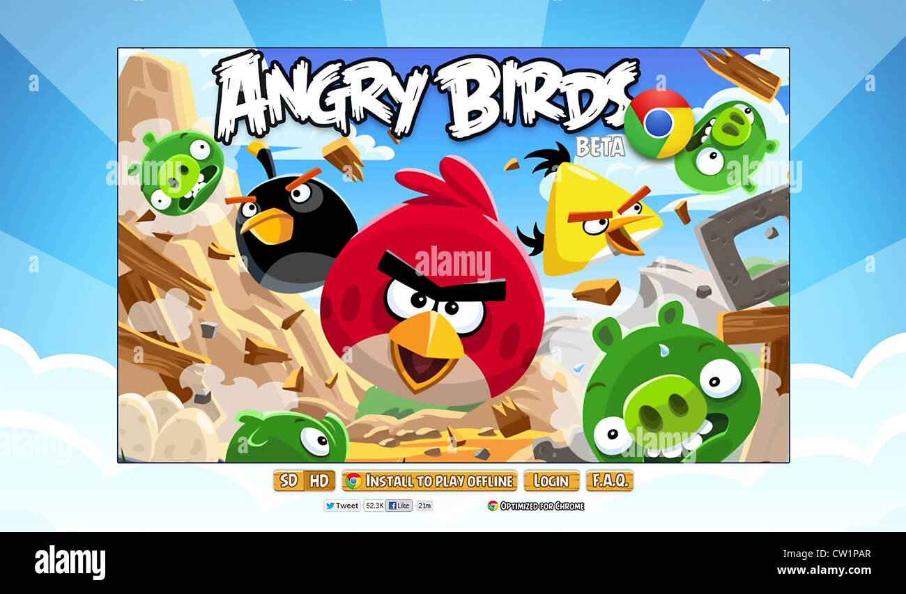 Angry Birds - a popular game for mobile and tablet pcs Stock Photo