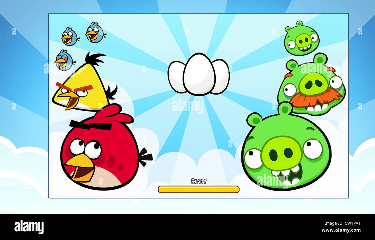 Angry Birds - a popular game for mobile and tablet pcs Stock Photo