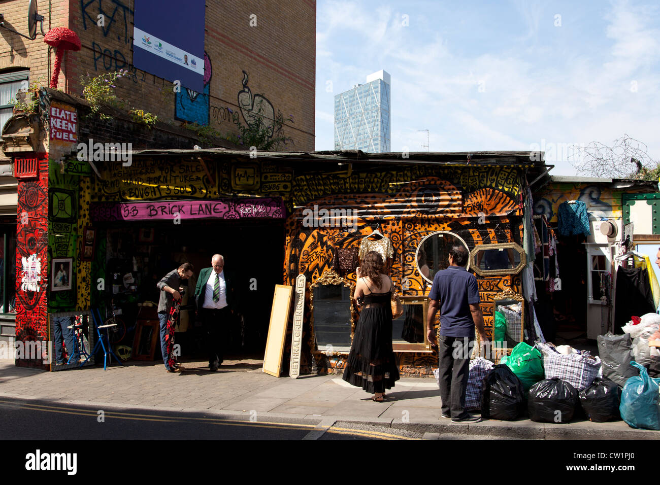 Shop selling Bric-a-brac, Brick Lane, London, UK Stock Photo