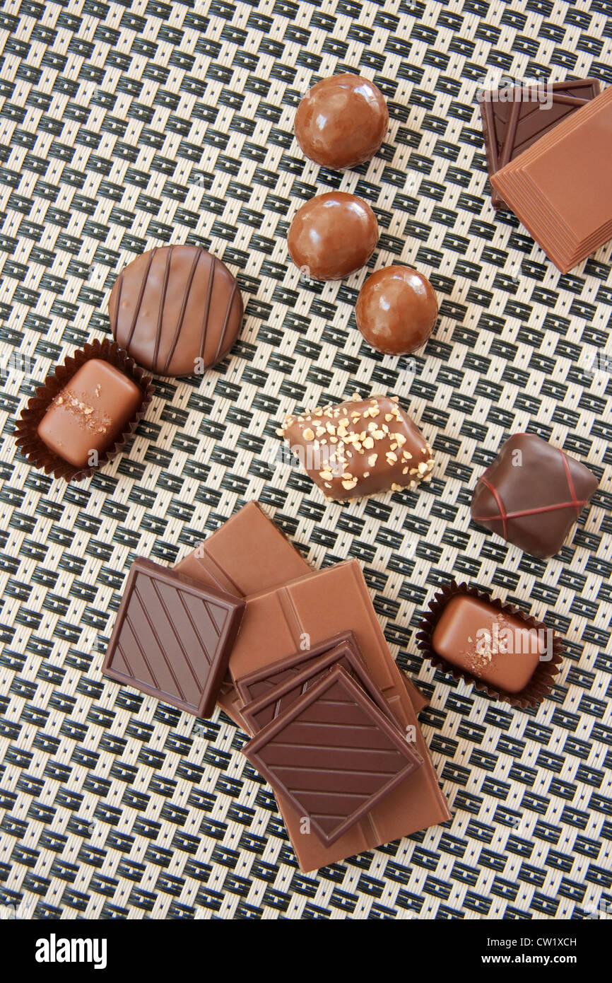 Different kinds of chocolate Stock Photo