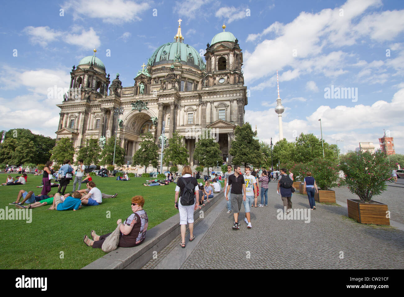 Berliner Dom,or Berlin Cathedral. It was built between 1895 and 1905. The current building replaced in 1894. Stock Photo
