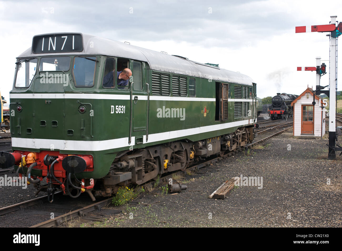 Class 31 (D 5631) diesel locomotive in historic British Rail green livery Stock Photo
