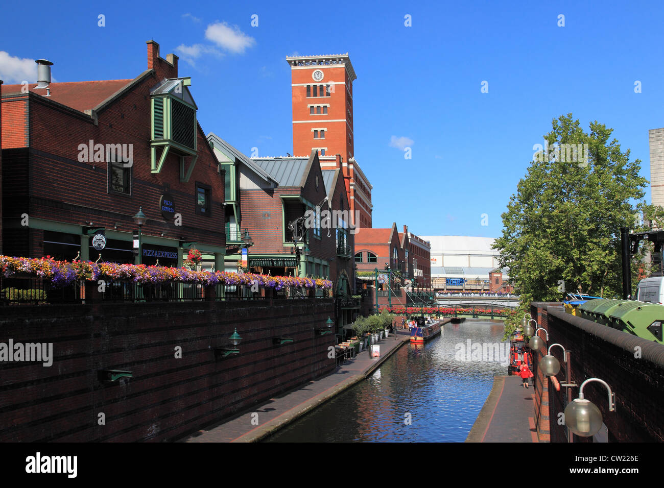 Brindley Place, Birmingham canal, England Stock Photo
