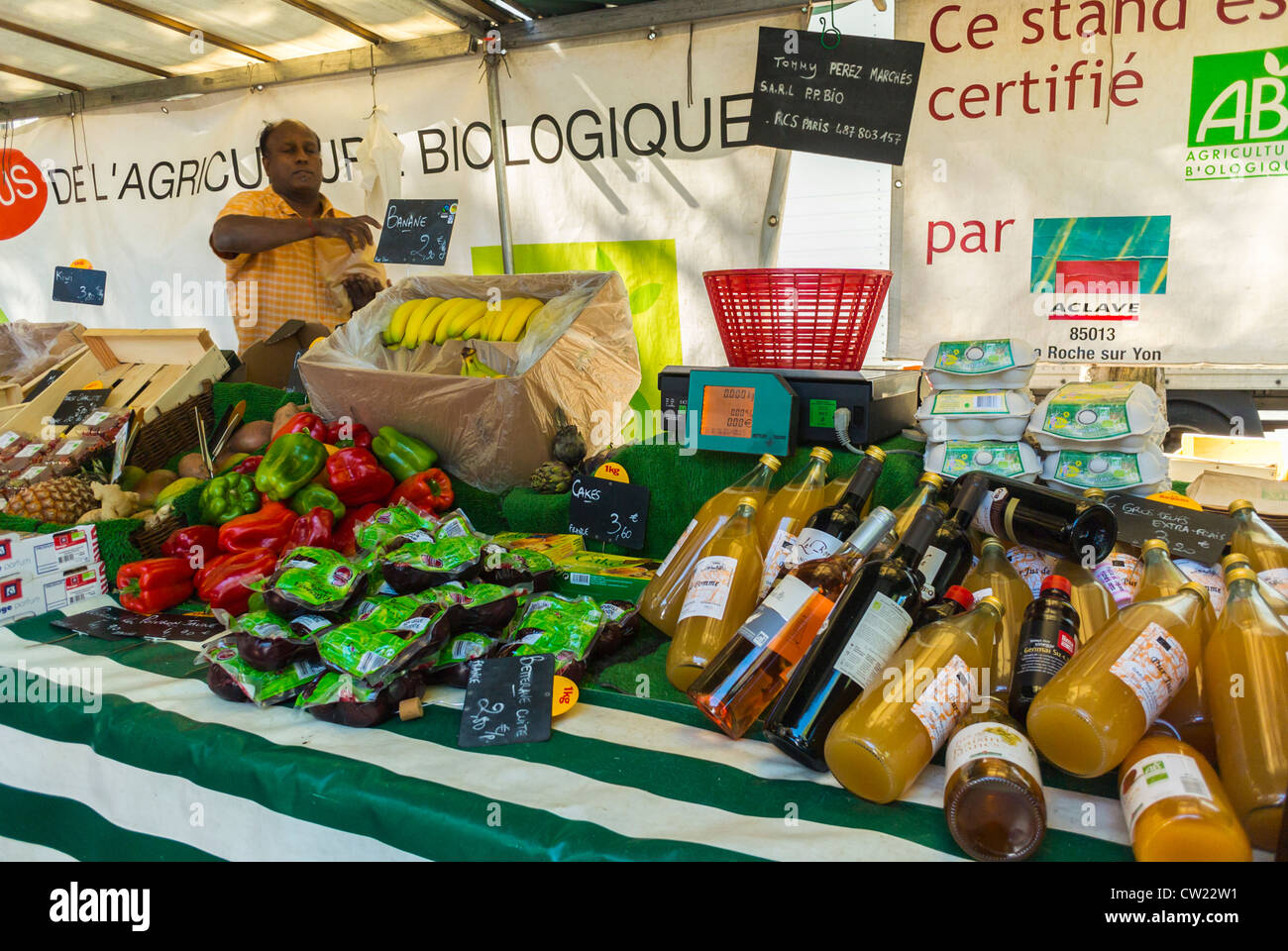 Paris, France, Fresh Organic Shopping, Fruit and Juice, on Sale in