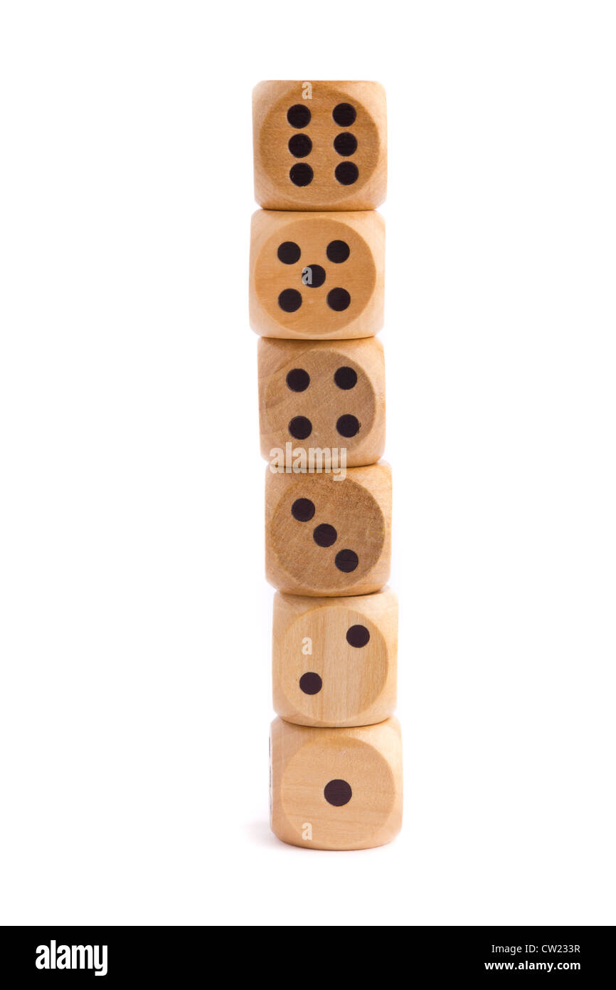 Wooden dice for board game isolated on white background Stock Photo - Alamy