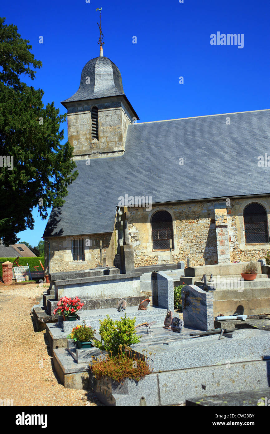 Eglise (Church), Le Pin, Calvados, Basse Normandie, France Stock Photo