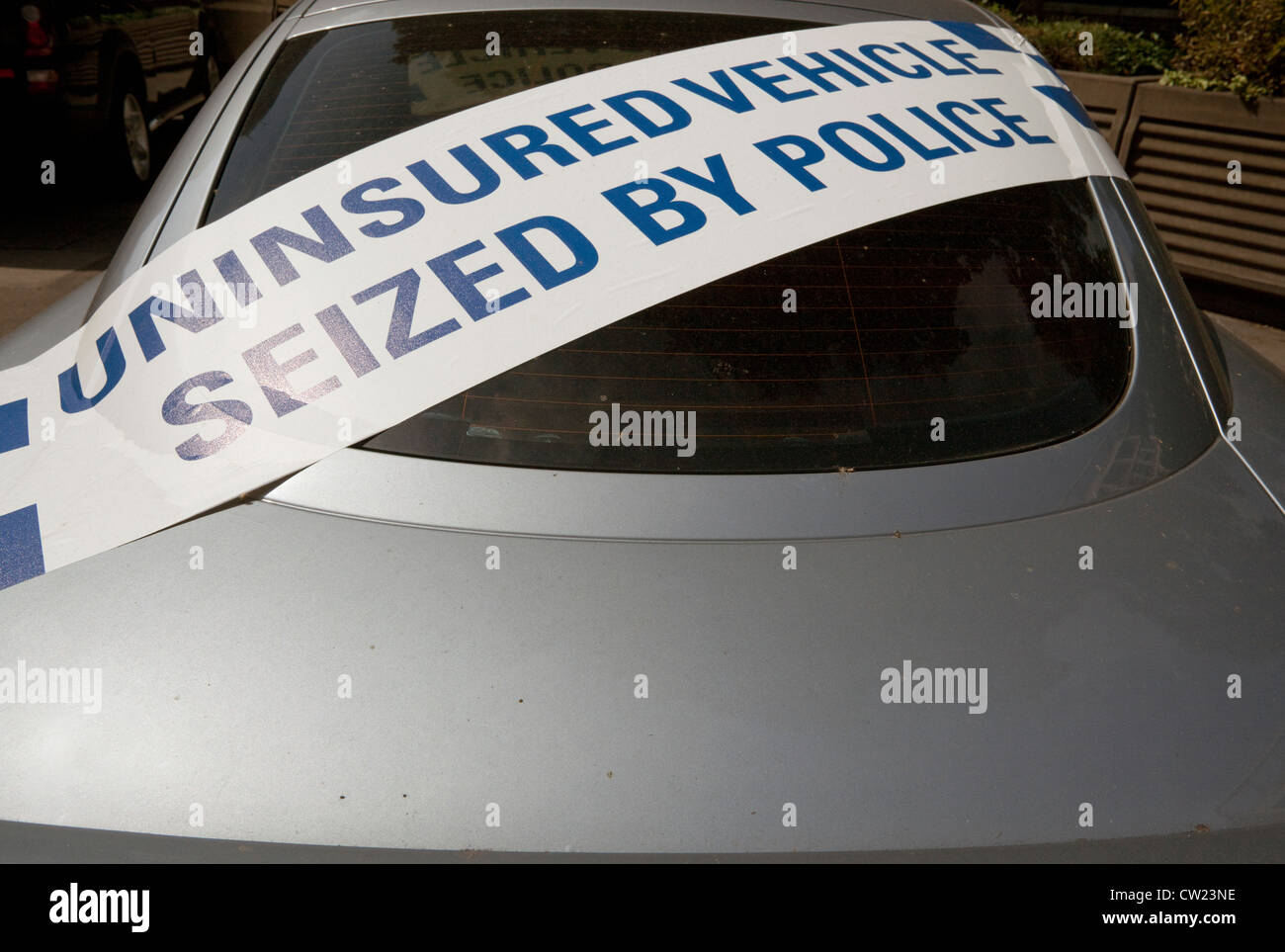 Seized sign on car hi-res stock photography and images - Alamy