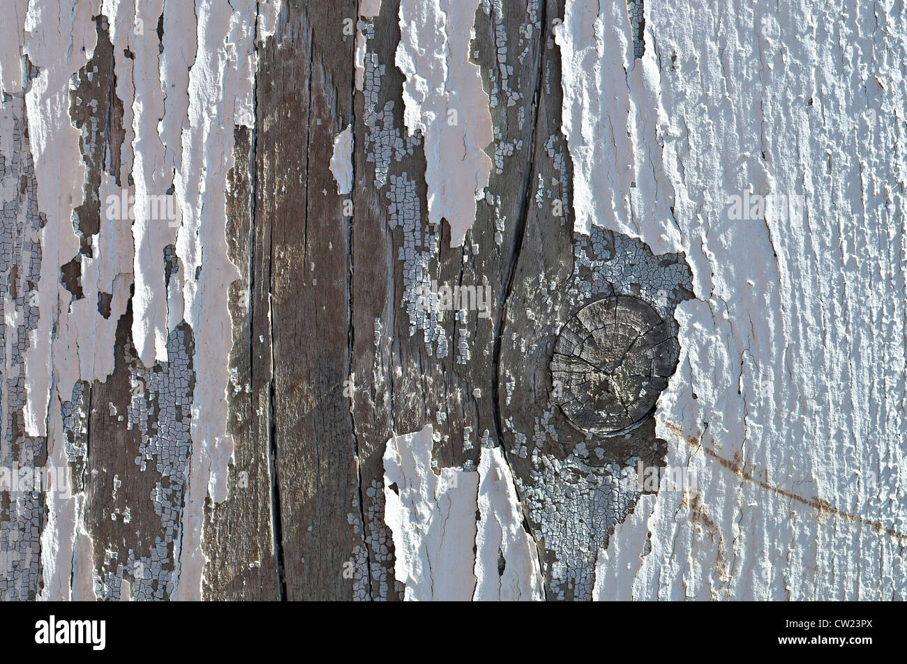 Old cracked, peeling paintwork - France. Stock Photo
