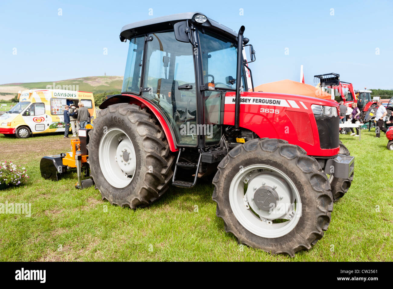 new red Massey Ferguson tractor on display at agricultural show Stock Photo