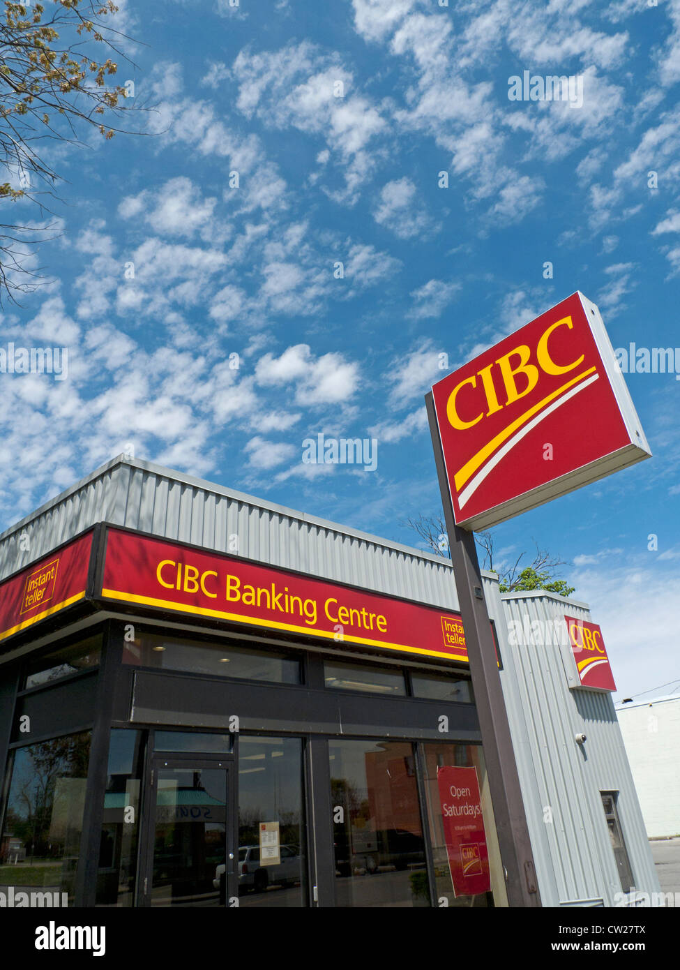 The exterior of CIBC CANADIAN IMPERIAL BANK OF COMMERCE logo logos Fort Erie Ontario Canada  KATHY DEWITT Stock Photo