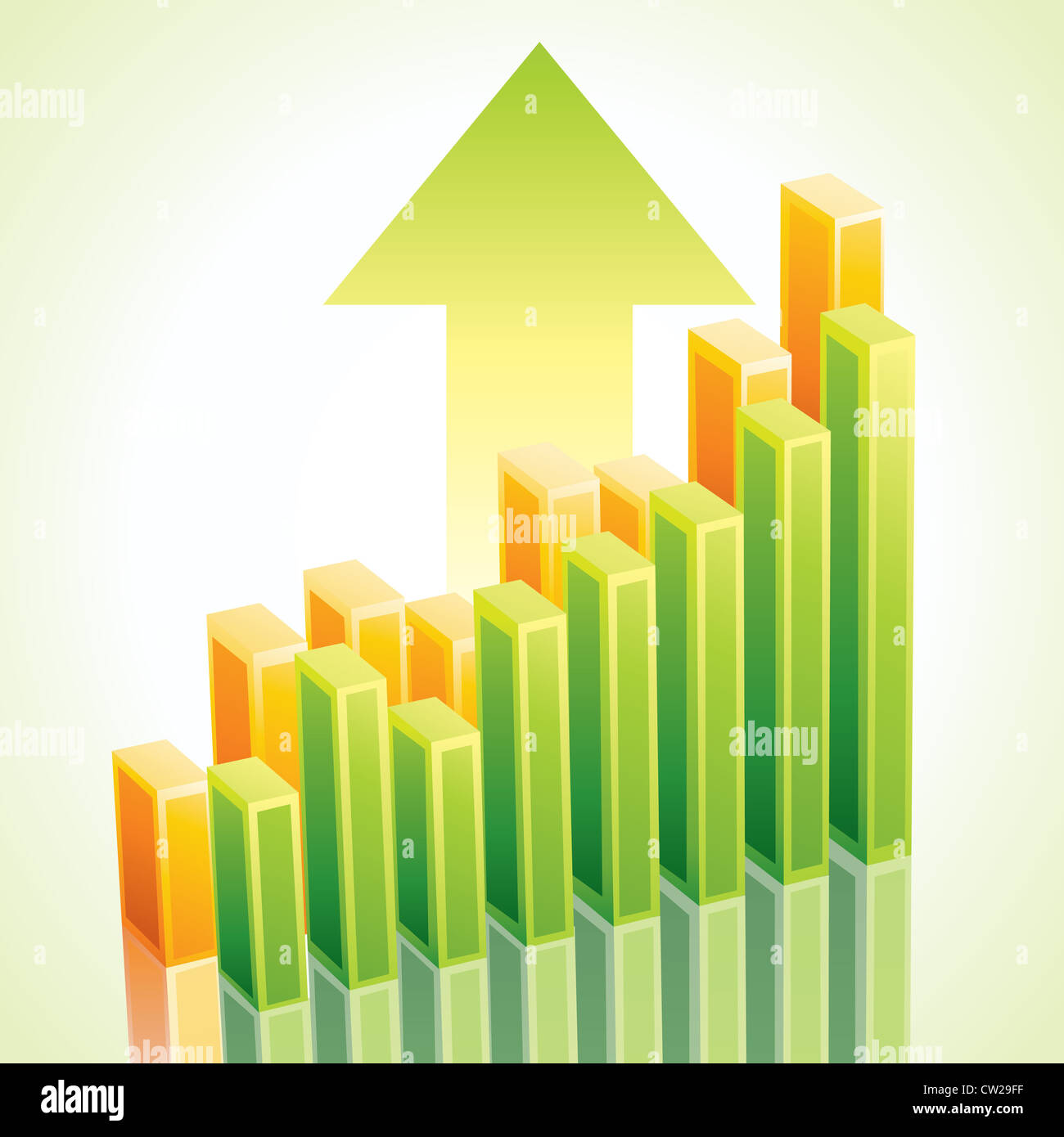 Orange bar graph growing arrow hi-res stock photography and images - Alamy