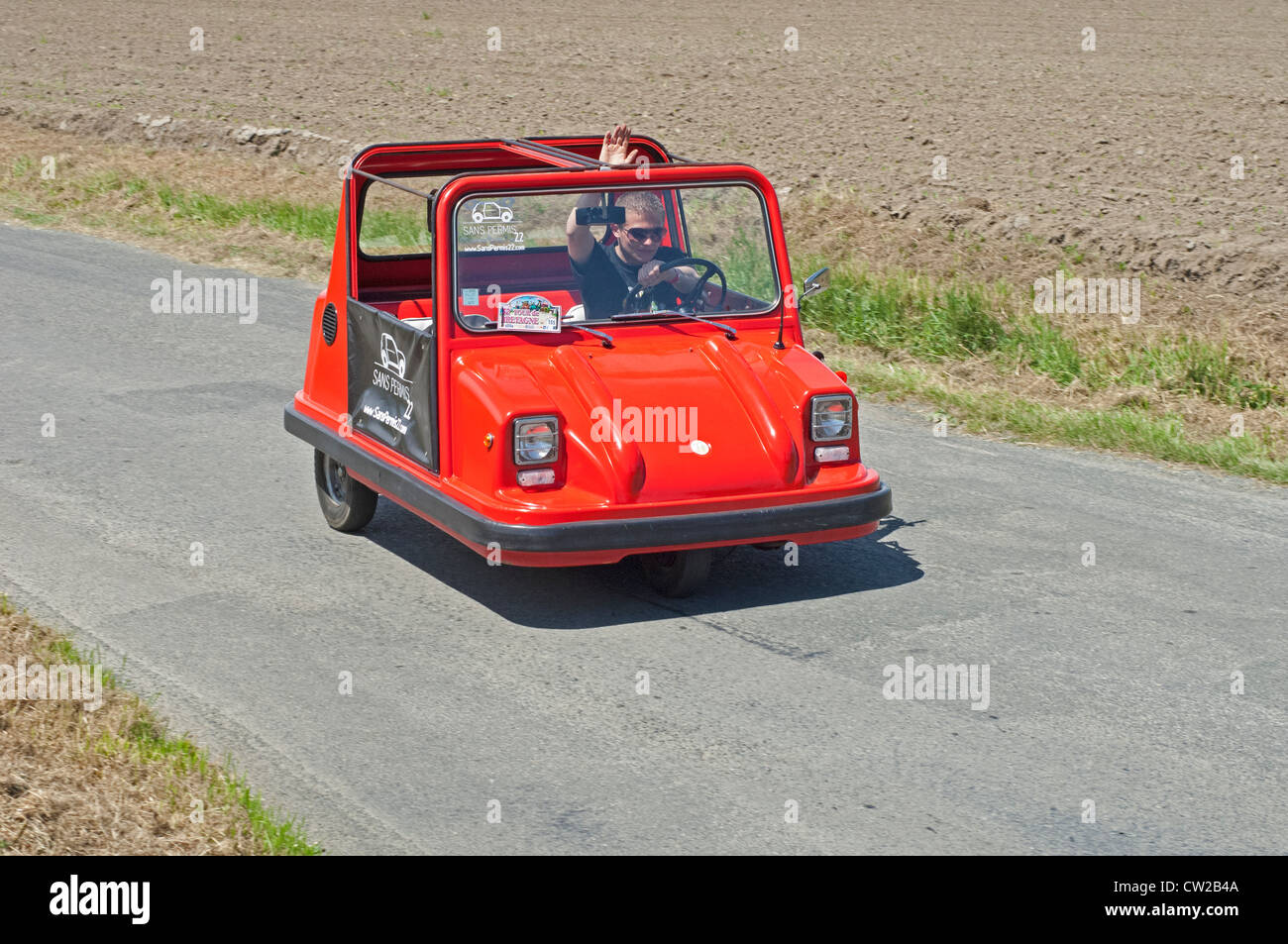 BMA Amica 3 wheeled car of 1973 in the Tour de Bretagne near Pordic in the  Cotes d'Amor (22) department of France 201 Stock Photo - Alamy