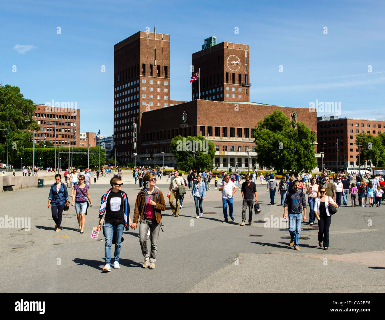 Town Hall Oslo Norway Scandinavia Stock Photo Alamy